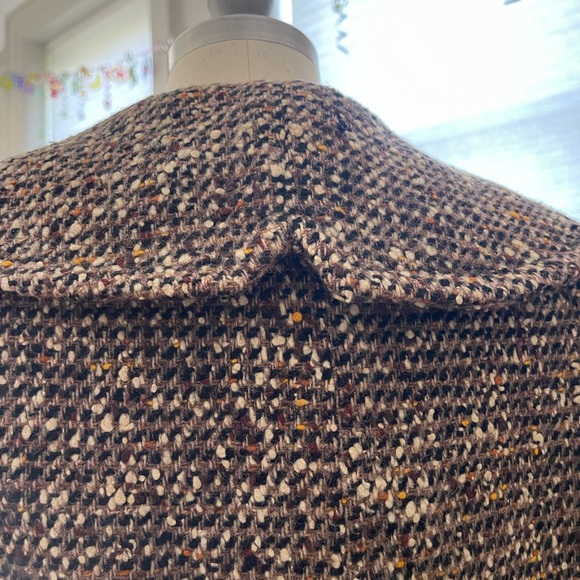 Vintage 50s/ 60s brown wool twill long coat size:S/M - Picture 7 of 15